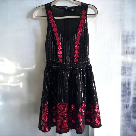 Bebe Black Hayley Sequin Mini Dress Size XS - Picture 2 of 9